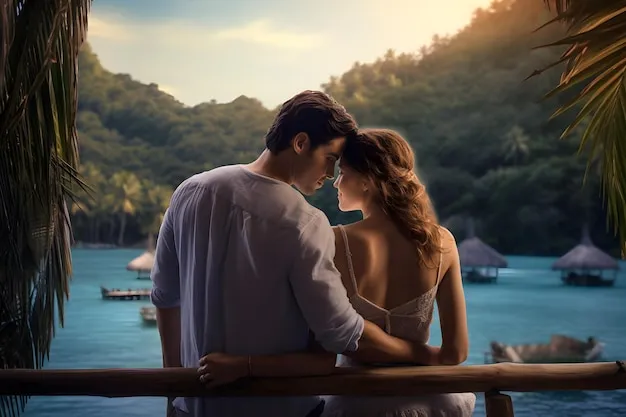 7732 maldives honeymoon couple sunset
