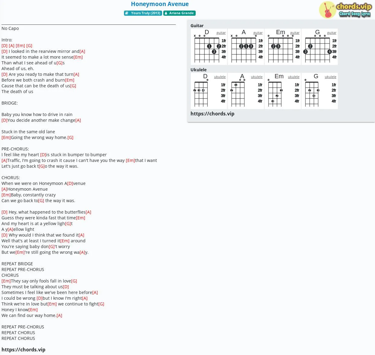 7979 honeymoon avenue chorus chords